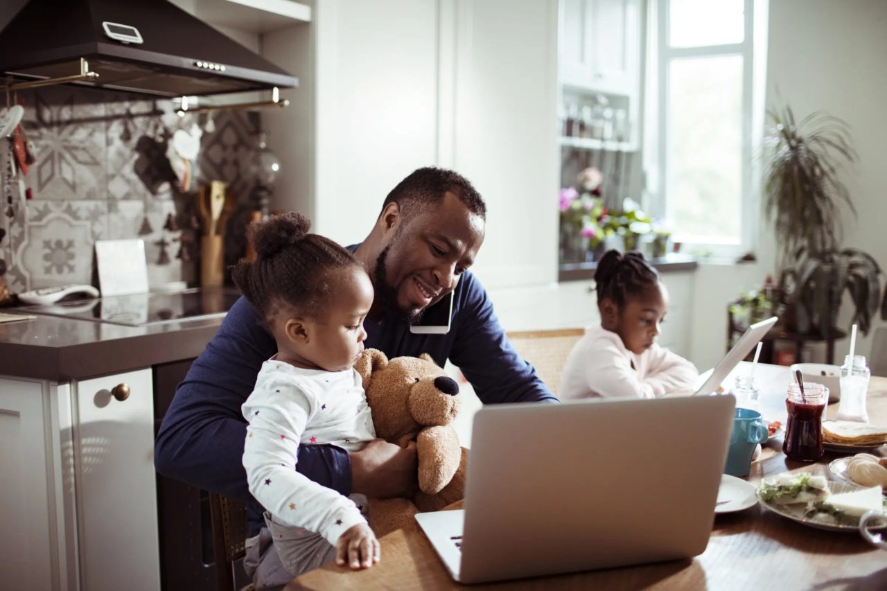 Family at computer