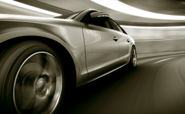 3d rendering of a brandless generic car with heavy motion blur